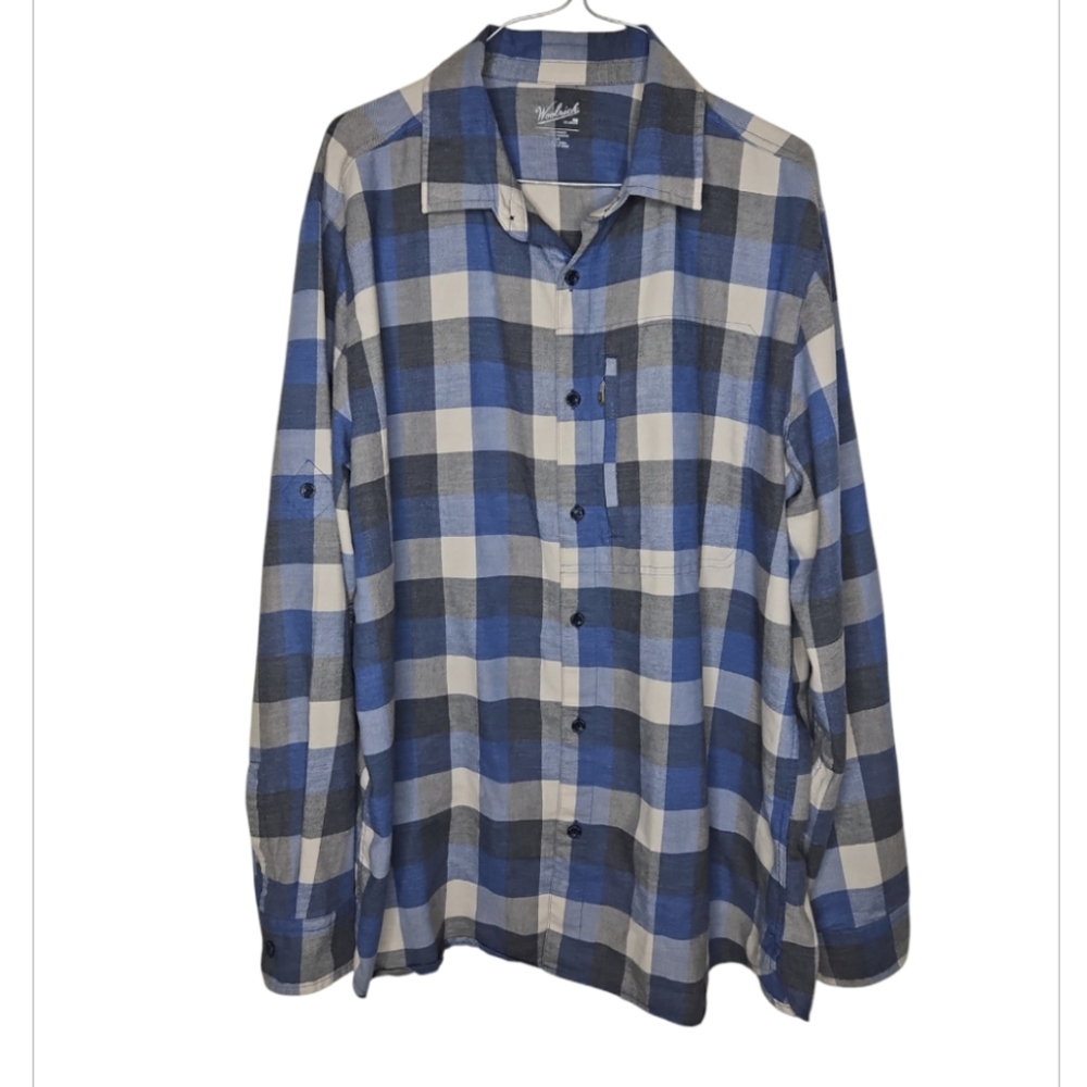 Woolrich Men's Lightweight Brushed Yarn Dyed Cotton/Poly Casual Shirt Size L
